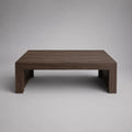 Tavolo basso quadrato in MDF placcato noce, marrone noce, 80 × 80 × 40 cm