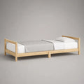 Letto singolo in legno naturale 90 × 200 cm con letto con latte, 206 × 96 × 66 cm