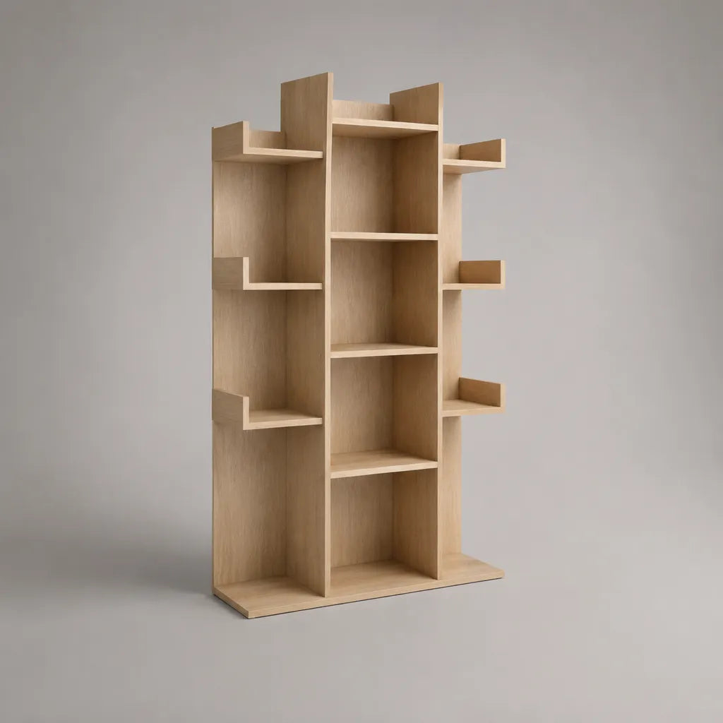 Libreria mensola in legno, rovere leggero, 90 × 25 × 180 cm