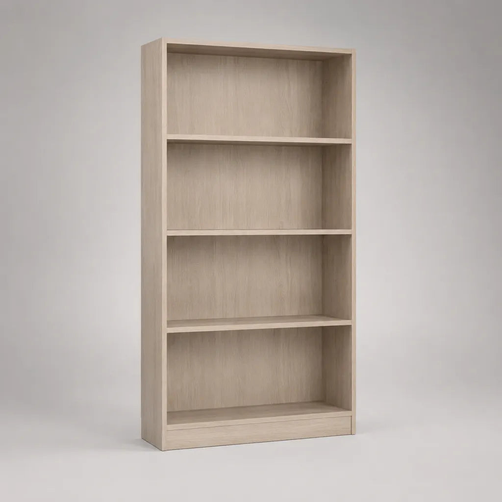 Libreria aperta di pannello di particelle di melamina, 4 livelli, rovere leggero, 180 × 80 × 30 cm